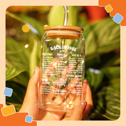NewEleven 40th Birthday Gifts For Women, Her - 40th Birthday Decorations For Women - 40 Year Old Gifts For Her, Mom, Wife, Sister, Friends - 16 Oz Coffee Glass