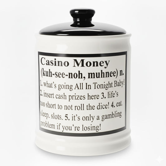 Cottage Creek Jars | Casino Money Slot Machine Piggy Bank, Ceramic Gambling Jar | Vegas Themed Gifts for Gamblers, Men, Women, Birthday & Valentines Day Gifts for Him | Casino Decor for Home & Office