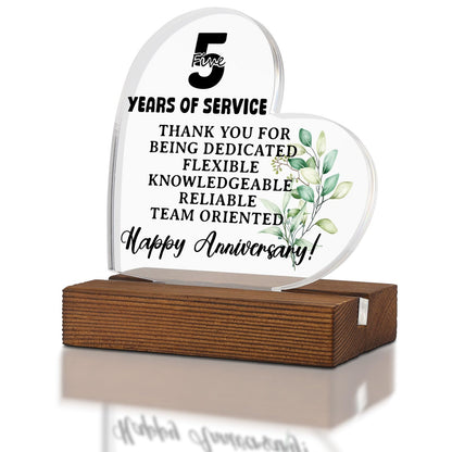 5 Year Workiversary gifts, Happy Work Anniversary Corporate Gifts, Employee Gifts, Recognition Gifts for Employees,Cute Cubicle Desk Accessories Acrylic Home Office Sign Plaque XA411