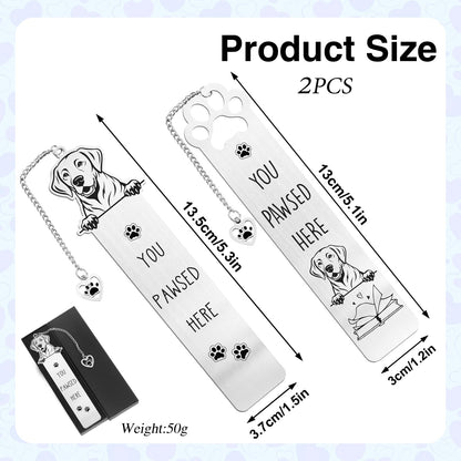 Labrador Funny Dog Bookmark Gift - Shejdgart 2PCS Funny Bookmark for Labrador Retriever Lovers Unique Dog Mom Book Mark Birthday Gifts for Puppy Lovers Bookworm Nerd Women Friends Pet Owners Coworker