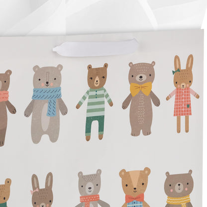 Hallmark 15" Extra Large Gift Bag with Tissue Paper (Bears and Bunnies) for Kids, Baby Showers, First Birthdays