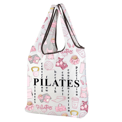 CMNIM Pilates Tote Bag Pilates Gifts for Women Yoga Lover Gift Pilates Instructor Gifts Funny Pilates Reusable Grocery Bag