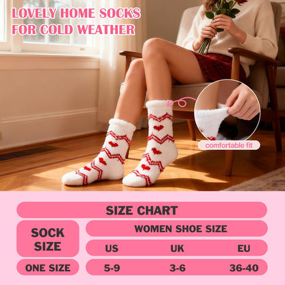 Ithmahco Mothers Day Fuzzy Slipper Socks Gifts for Women Mom, 5 Pairs Fluffy Socks & Gift Card for Sisters Friends Her