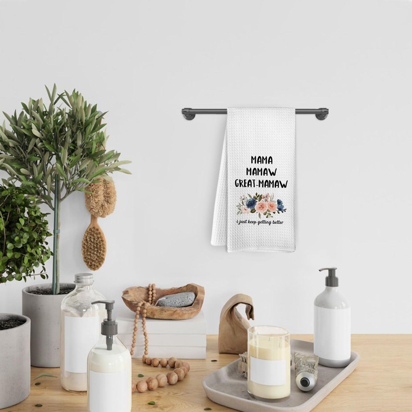 Mama Mamaw Great-Mamaw Gifts Kitchen Towels, Grandmas Announcement Gifts, Mothers Day Birthday Gift for Great Grandma, Great Grandma Hand Tea Towels for Kitchen Bathroom Decor, 16x24 Inch