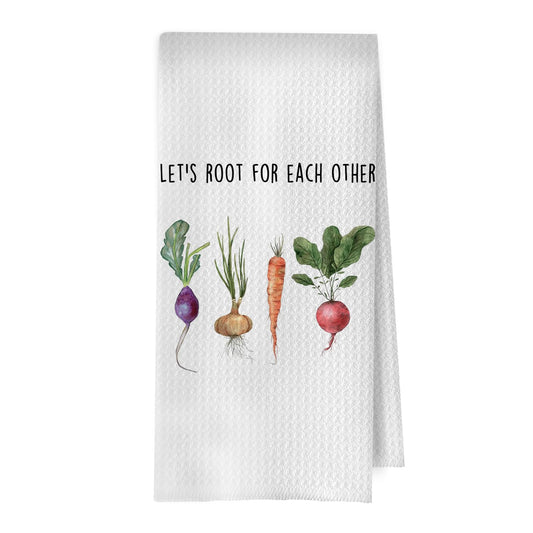 Inspirational Foodie Kitchen Towels - Funny Vegetarian Decorative Waffle Dish Towels, Gardening Gifts Hand Tea Towel, 16x24 Inches