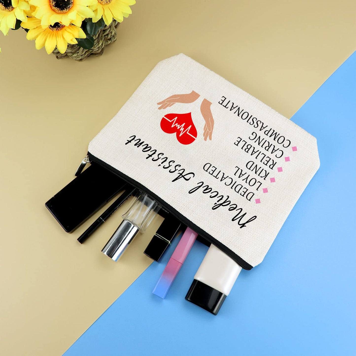 Medical Assistant Thank You Gift Makeup Bag MA Gift for Nurse Doctor Medical Assistant Graduation Gift Cosmetic Bag Pouch Nurse Appreciation Gift Birthday Nurses Day Thanksgiving Christmas Gifts