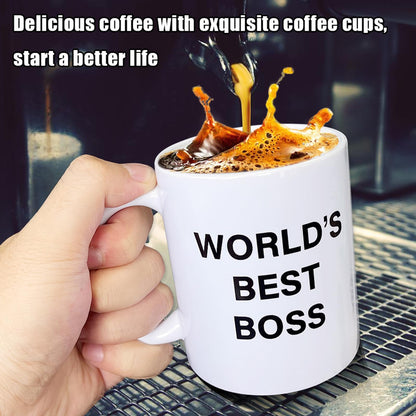 World's Best Boss Mug, The Office Coffee Mug 11 oz Ceramic Mug Funny Unique Idea Cup Gifts for Office Male Female Bosses Coworkers (11oz)