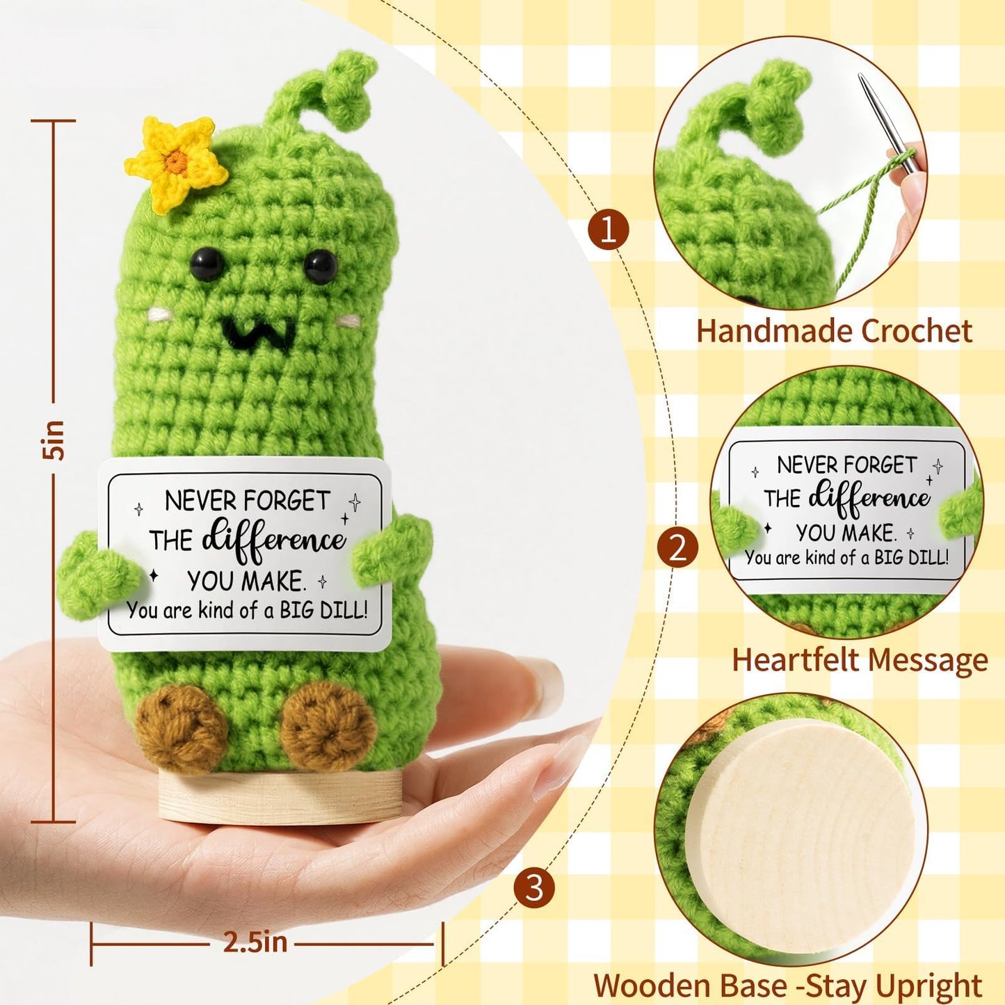 Thank You Gifts for Women Emotional Support Crochet Plush, Administrative Professional Day Gifts Easter Basket, Handmade Pineapple Crochet Employee Appreciation Gifts for Teacher Coworker Nurses Boss