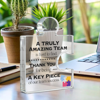 Team Thank You Appreciation Gifts for Coworkers Colleagues Employees, Teamwork Gift Best Teams Ever Gifts a Truly Amazing Team Is Hard to Find Acrylic Puzzle Piece Plaque Office Decor