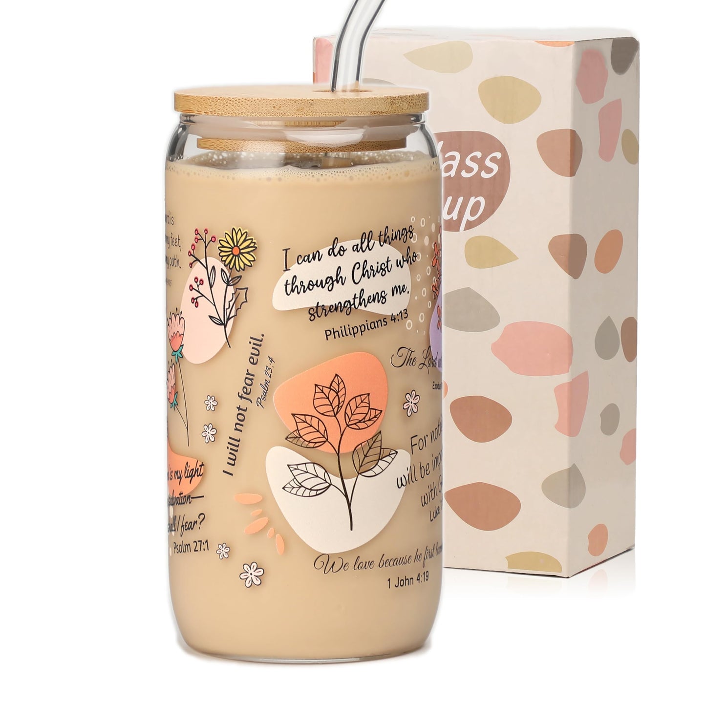 Christian Gifts For Women – Bible Verse Coffee Mug 16oz, My Daily Bible Affirmations Tumbler, Religious Gift & Bible Accessories for Sister, Wife and Friends, Iced Coffee Cups with Lid & Straw