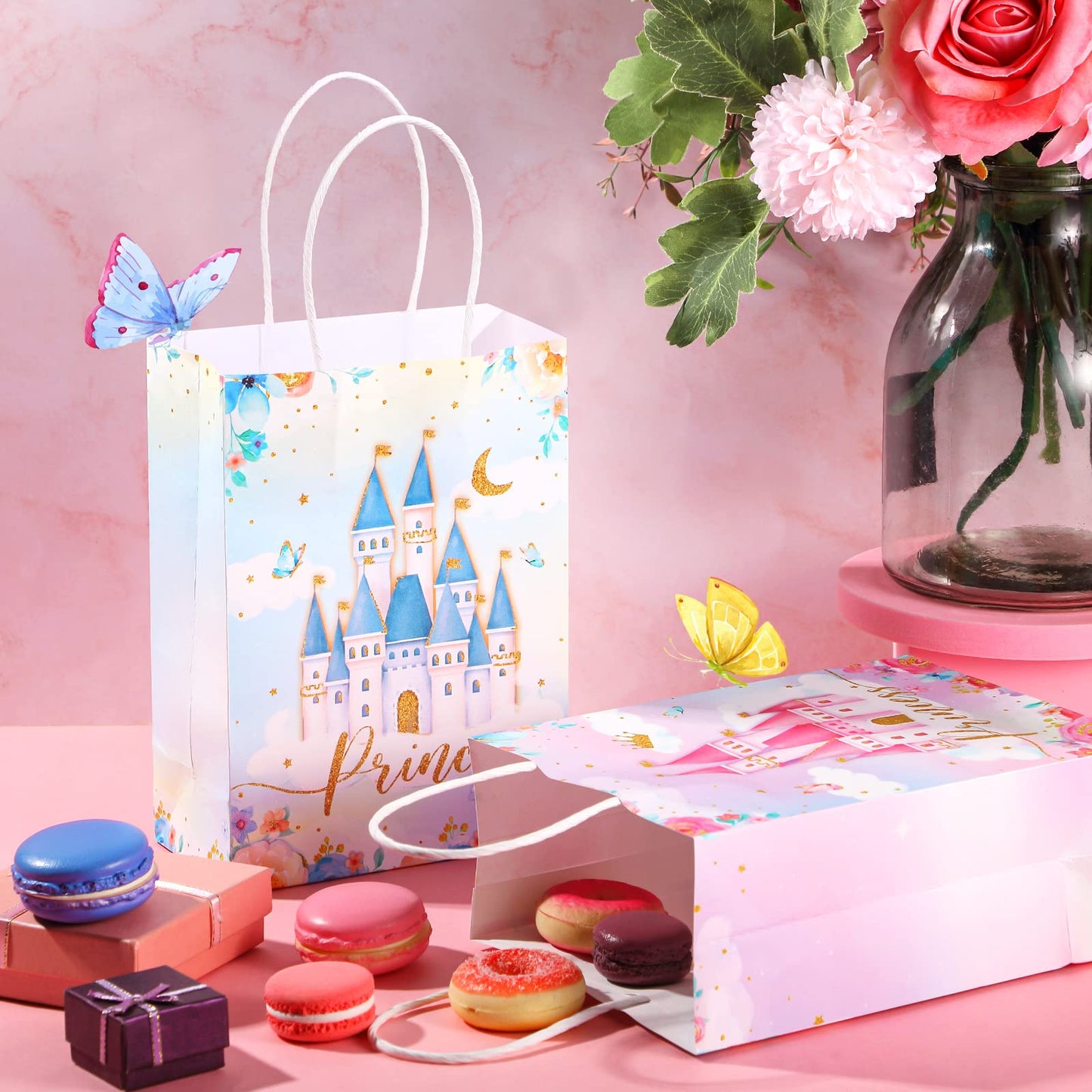 Sepamoon Princess Goodie Bags - Princess Themed Party Favors Decorative Gift Bags for Girls Birthdays, Celebrations Events(24 Pcs)