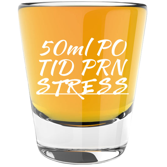 LitGifts Nurse Prescription Shot Glass, 1.75 oz, Glass, White, Funny, Reusable, Made in USA