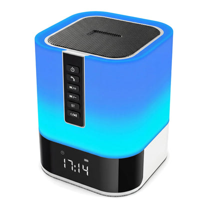Hetyre Night Light Bluetooth Speaker, 5 in 1 Touch Control Bedside Lamp Dimmable Multi-Color Changing, Bedroom Alarm Clock, Best Birthday Gift Ideas for 10 11 12 13 14 Year Old Teenage Girls/Boys