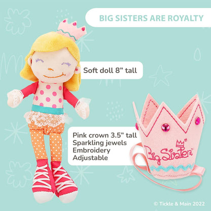 Tickle & Main Big Sister Gift Set - 3-Piece Kit, Multicolor - Includes I Hereby Crown You Storybook & 8-Inch Cloth Doll with Adjustable Felt Crown - Big Sister Gifts for Girls