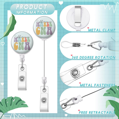 Geyoga 24 Pcs CNA Week Gifts National Nursing Assistants Week Badge Holder Bulk Retractable Badge Reels for Nursing Assistants CNA Student Coworker Women Men Birthday Graduation Appreciation Gift