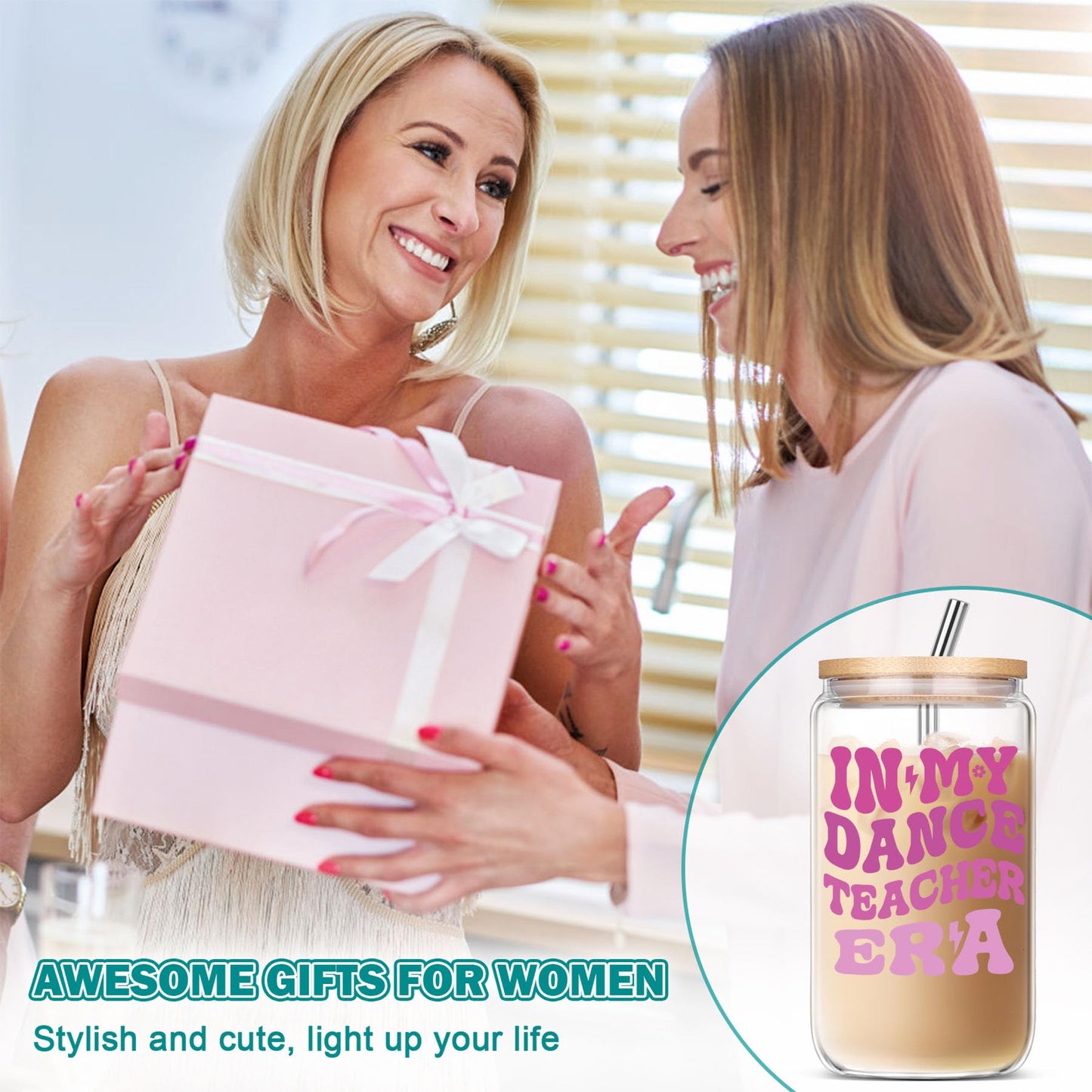 Dance Teachers Gifts for Women - Appreciation Gifts for Dance Teacher, Dance Instructor Gift, Dancing Master, Thank You Gifts Thanksgiving Christmas Gifts for Dance Teacher, 16 Oz Coffee Glass
