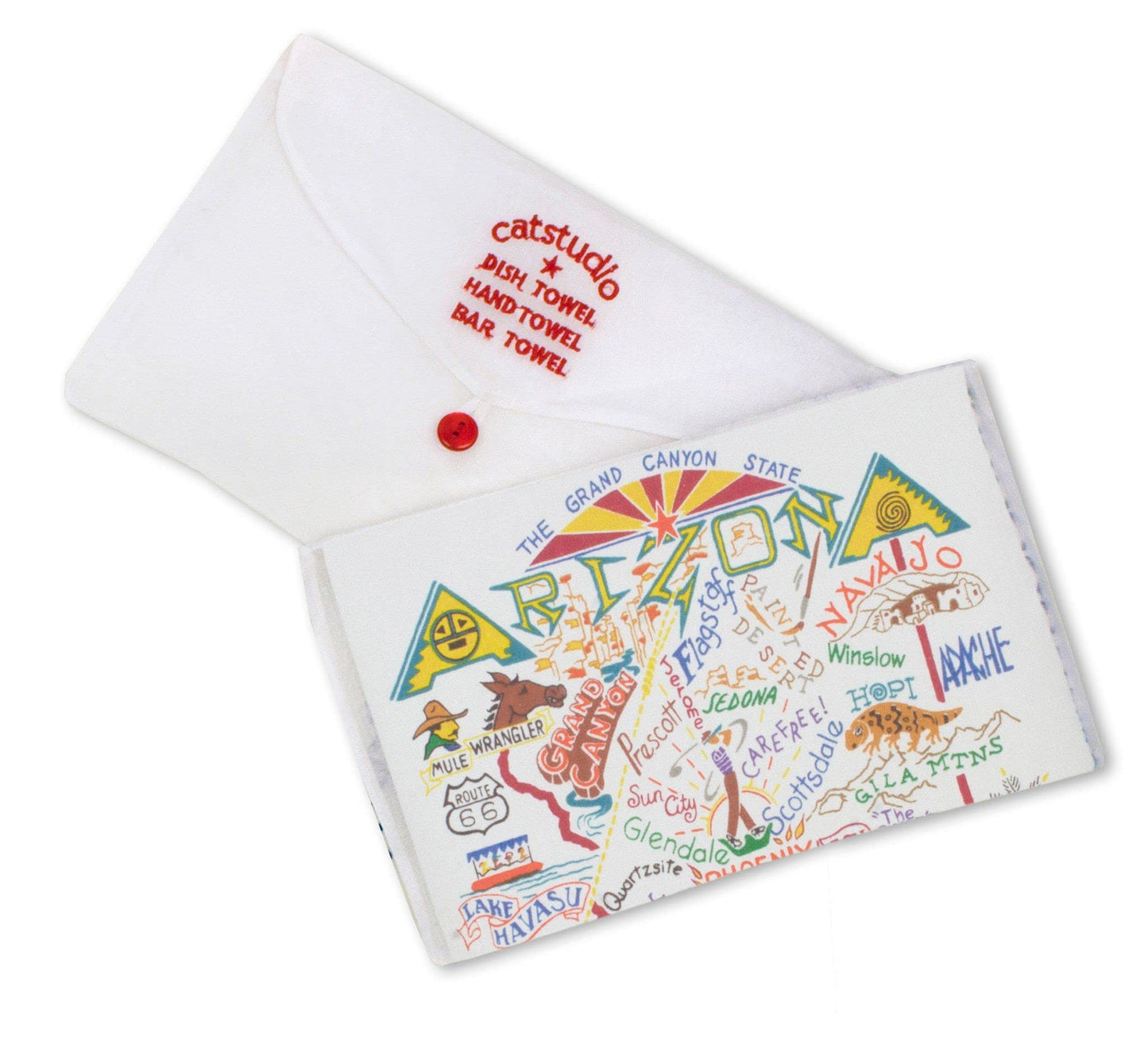 Catstudio Arizona Dish Towel - U.S. State Souvenir Kitchen and Hand Towel, Perfect Tea Towels for Arizona Lovers, Travel Souvenir, Housewarming Gifts, Couple Gifts