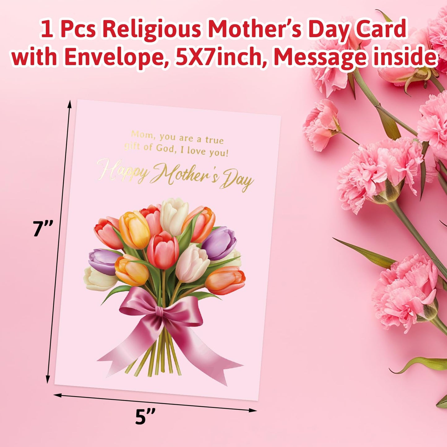 ceiba tree Happy Mother's Day Card Religious Christian Mothers Day Card for Mom 5x7 in with Envelope Message Inside