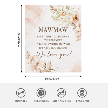 Mawmaw Gifts, Gifts for Mawmaw, Mawmaw Birthday Gifts, Mawmaw Blanket 60" x 50", Mawmaw Gifts for Grandma, Mawmaw Gifts from Grandkids, Mawmaw Gifts for Christmas/Mother's Day