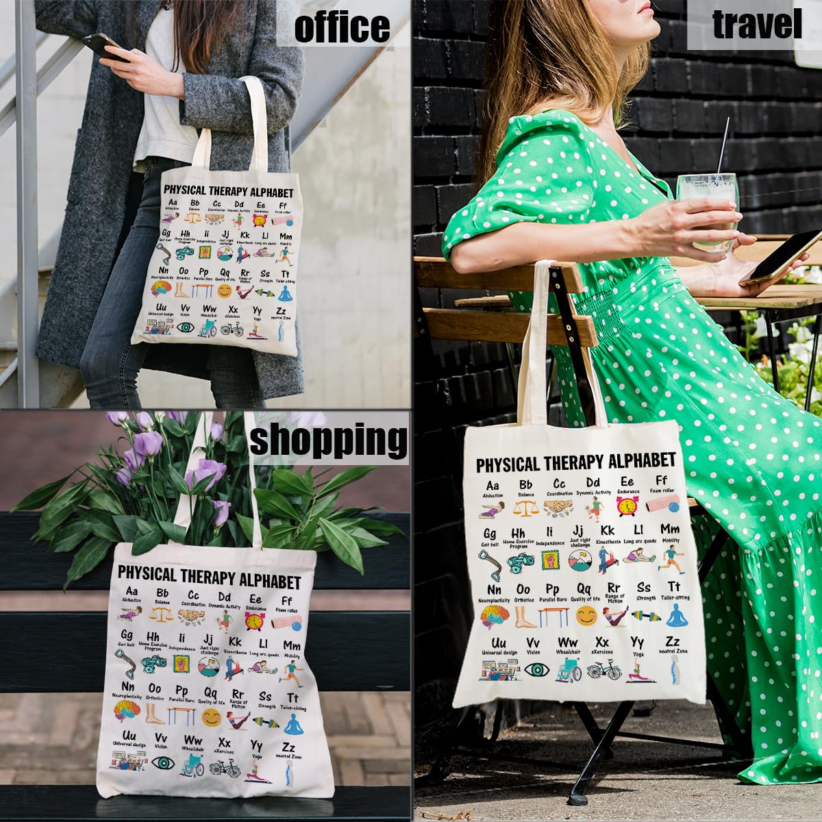 Mental Health Tote Bag for Women, Psychology Gifts for Counselor Therapist Canvas Tote Bag Double-Sided Print