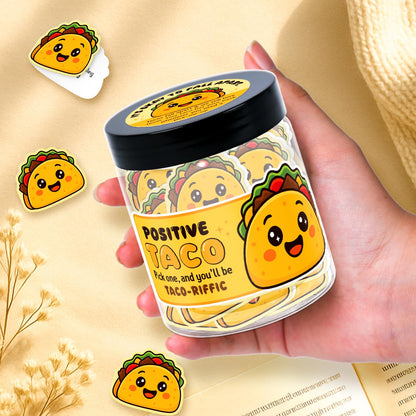 Positive Taco Cards Jar, Affirmation Cards For Women, Tacos Lovers - Welcome Back To School Gifts - 60 Emotional Support Taco Tuesday - Encouragement Gift for Womens, Coworker - Unique Birthday Gift