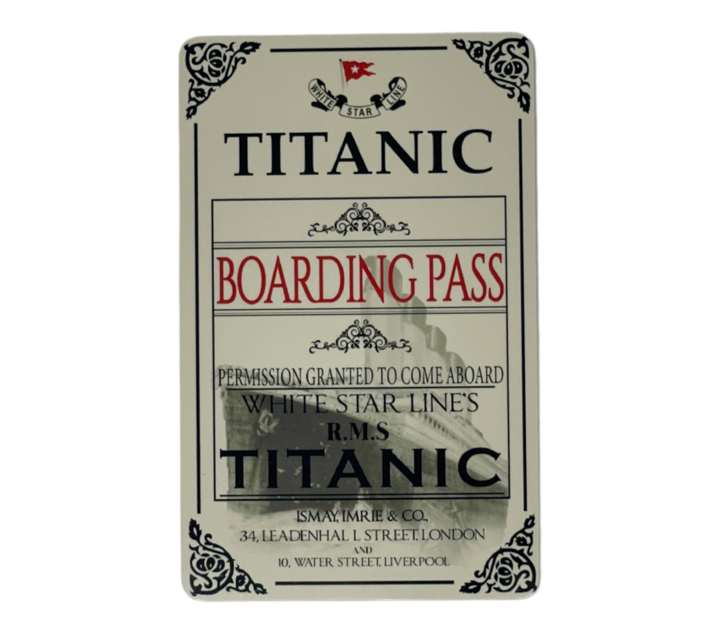 RMS Titanic Ticket ID Card Titanic Boarding Pass History Memorabilia Gifts