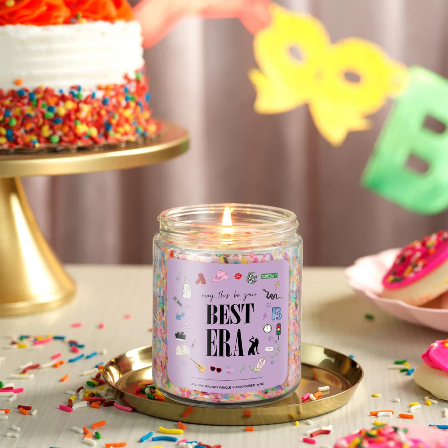 Taylor Birthday Candles, Taylor Gifts Merch Ideas, Cute Candle Gift for Women, Christmas Stocking Stuffers Gift for Girls Boys (Best Era)