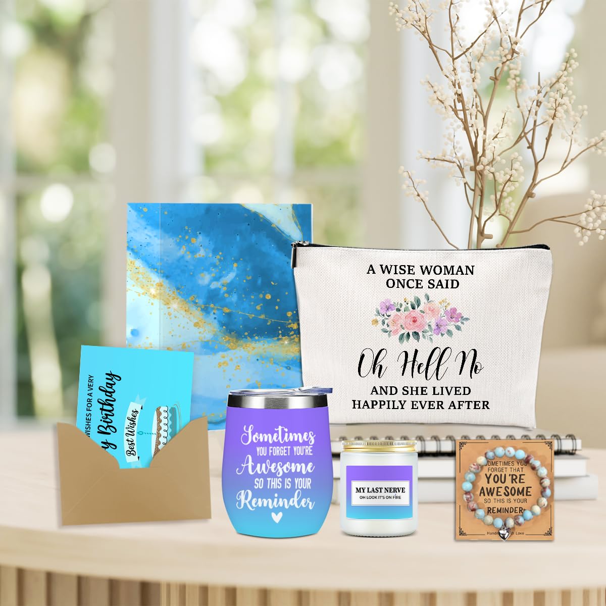 Birthday Gifts for Women, Inspirational Friendship Gifts, Funny Birthday Gift for Women Leader Daughter Bride Employee Boss Coworker Wife Anniversary Nurses Week Christmas Thank You Gift Basket Set