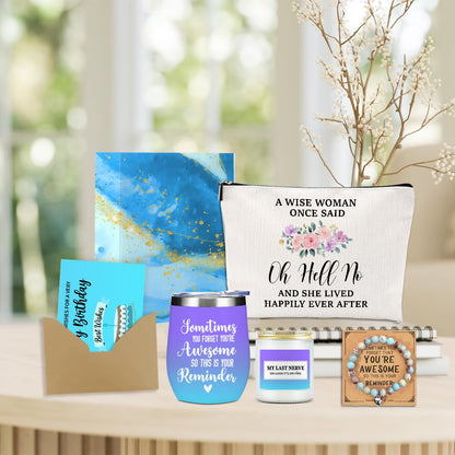 Birthday Gifts for Women, Inspirational Friendship Gifts, Funny Birthday Gift for Women Leader Daughter Bride Employee Boss Coworker Wife Anniversary Nurses Week Christmas Thank You Gift Basket Set