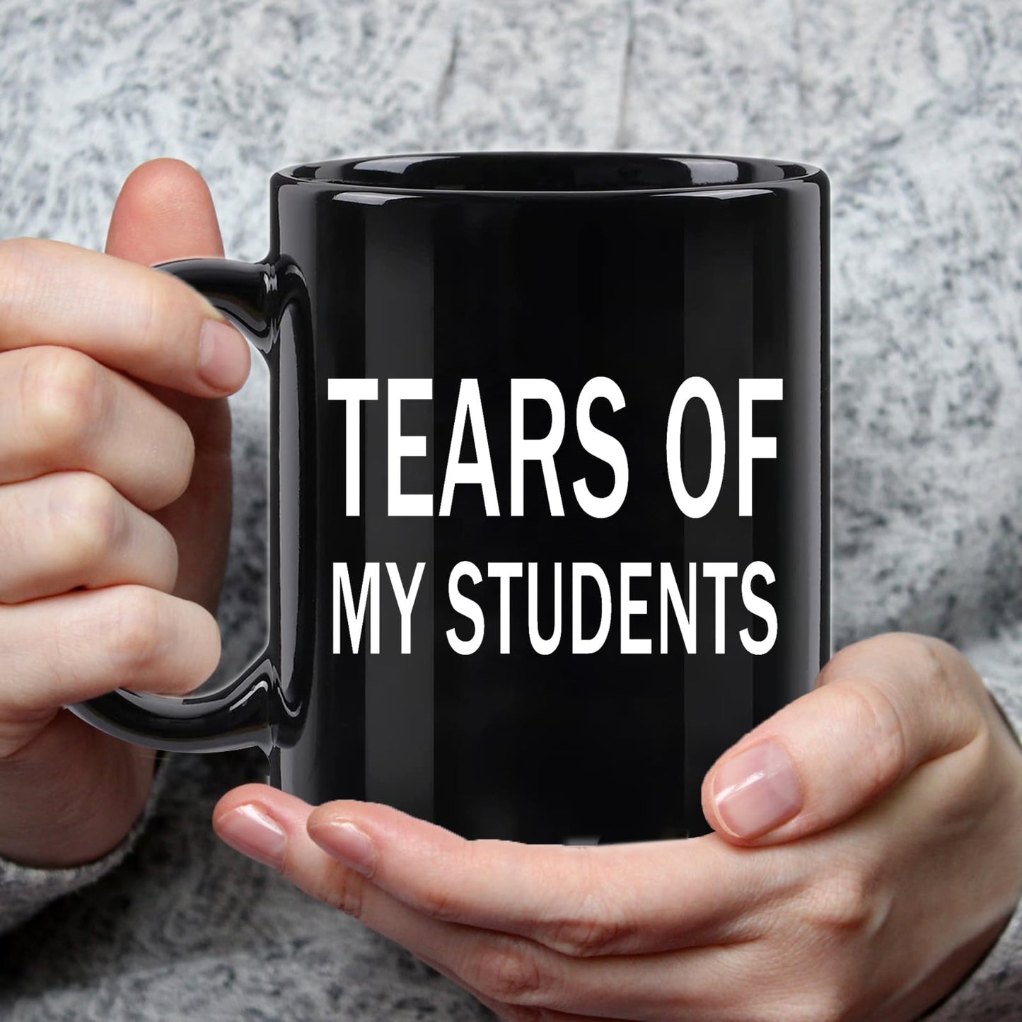 WENSSY Gifts for Teacher, Tears of My Students Mug, Funny College Professor Graduation Appreciation from Student Christmas White Elephant Gifts for Teacher 11 Ounce Black