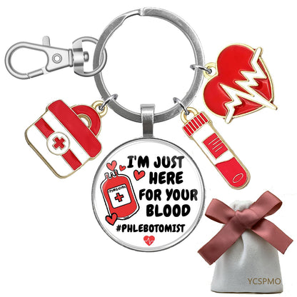 Phlebotomist Gifts Phlebotomy Tech Nurse Keychain Phlebotomist Appreciation Present for Blood Donor Month Medical Lab Tech Christmas Phlebotomy Student Graduation Gift Hematologist RN LPN CNA Keyring