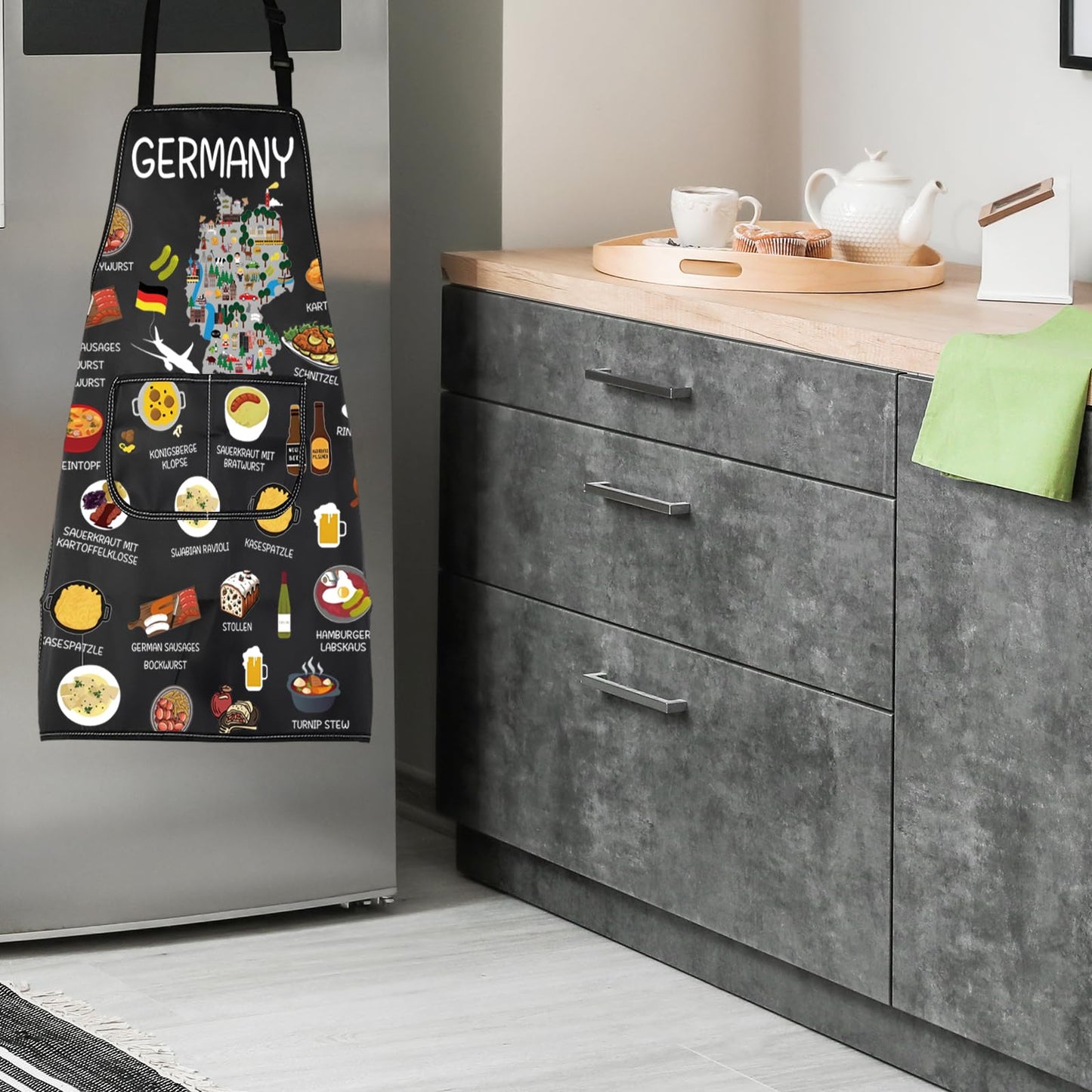 Germany Country Map Europe Cuisine Lover Kitchen Apron Mom Dad BFF German Food Cooking Travel Apron