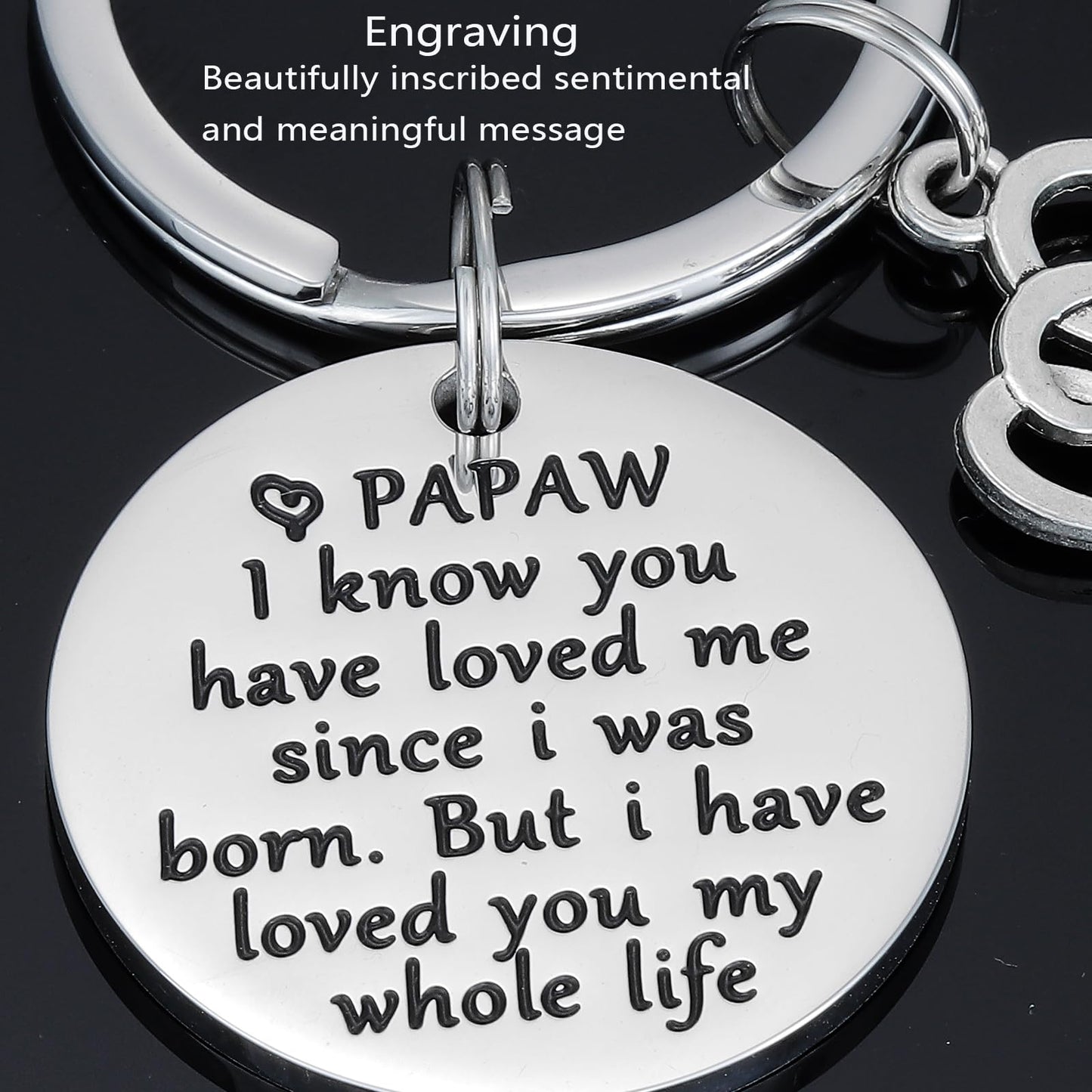 HUTIMY Papaw Keychain for Men - Grandkids Gift