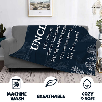 Uncle Gifts - Best Uncle Blanket for Fathers Day, Birthday, Christmas & Thanksgiving - 50" x 60"