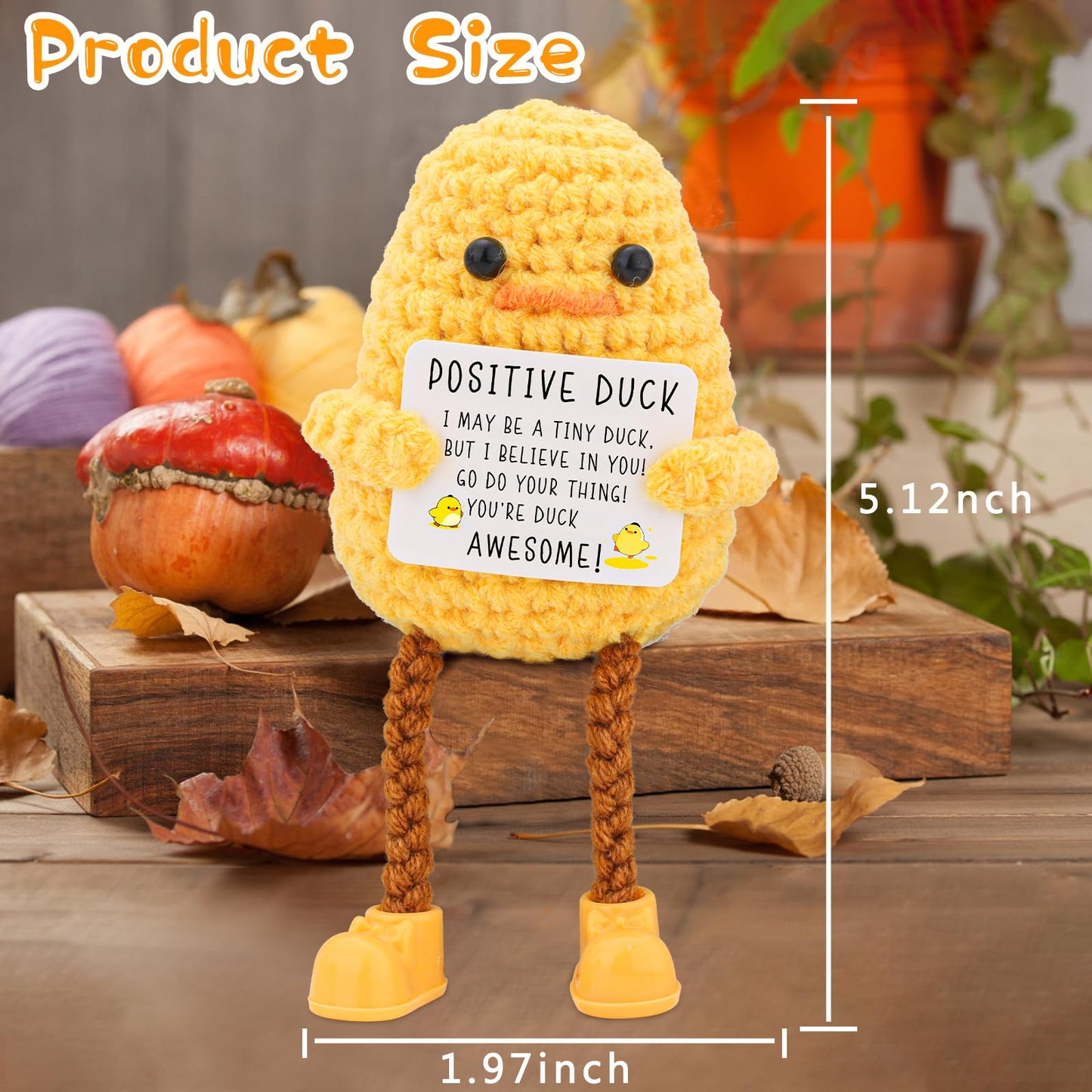 BILOLLY Birthday Gifts for Women Men Long Legged Cute Support Duck, Friend Colleague Teacher Graduation Gifts, Handmade Emotional Cheer Support Positive Funny Gift