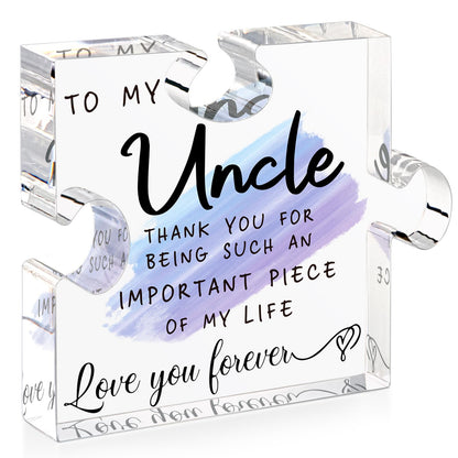 Uncle Gifts Best Uncle Ever Gifts from Niece Nephew - Acrylic Plaque with Sayings for Fathers Day, Birthday, Thanksgiving, Christmas - Desk Decoration