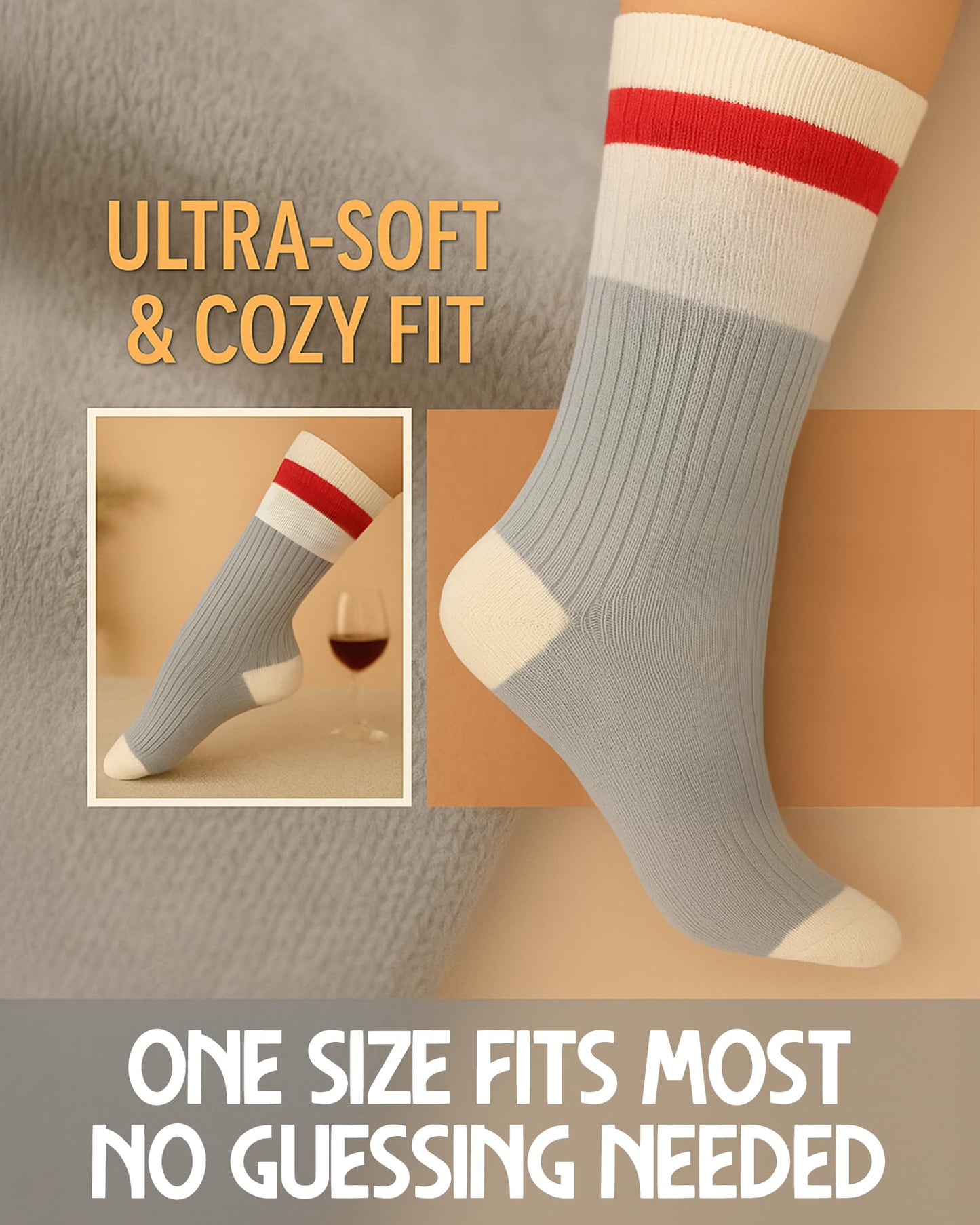Funny Wine Socks for Women - Wine Gift for Women and Men. Soft Cotton Material for All-Day Comfort - Ideal for Birthdays, Holiday Presents, Party Favors
