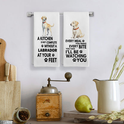 Labrador Retriever Kitchen Towels, 16x24 Inch, Modern, Polyester, Yellow Lab Gifts, Labrador Retriever Dog Hand Dish Tea Towels for Kitchen