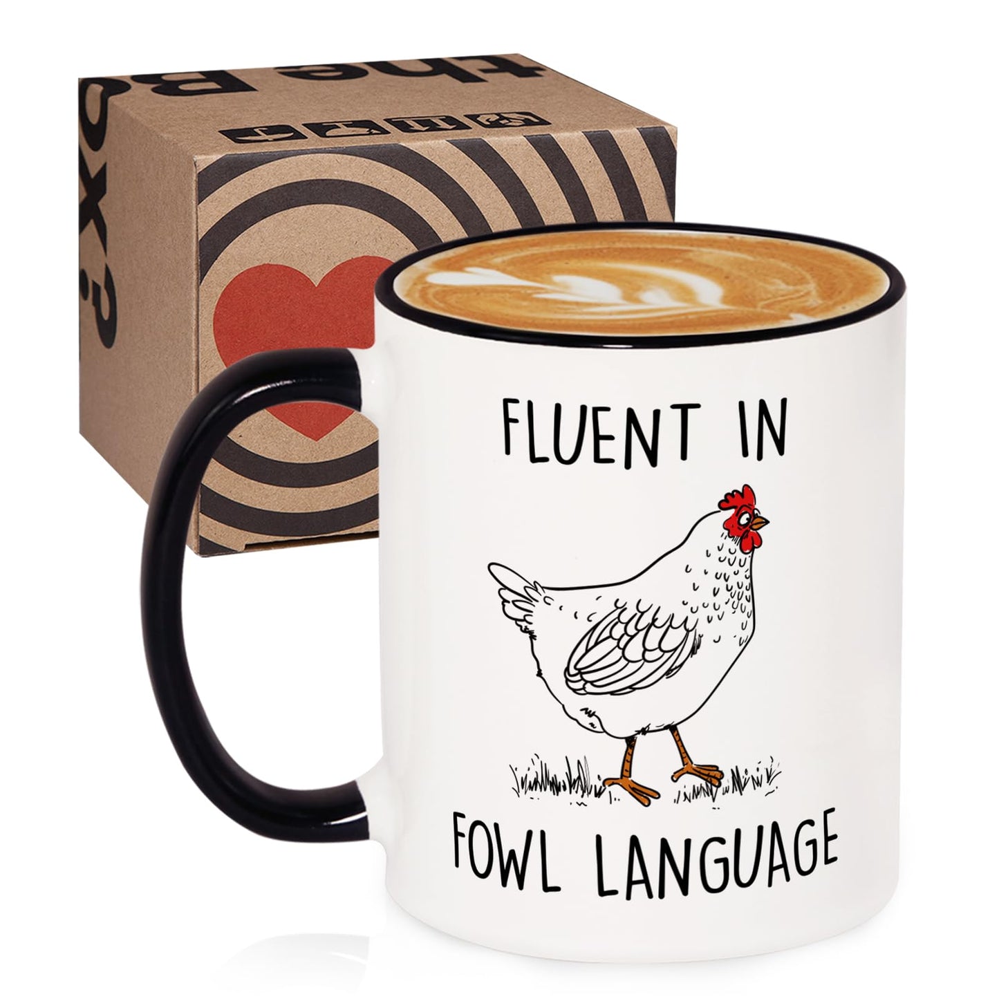 Aurahouse Chicken Gifts for Women Men, Funny Coffee Mug, Christmas Birthday Gifts for Women, White Elephant Gifts for Adults, Rooster Chickens Decor Stuff, Chicken Gift for Chicken Lovers Lady