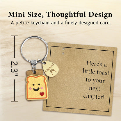 Next Chapter Gift for Women New Beginnings, Little Toast Keyring for Celebrations, Gifts for Teenage, New Job