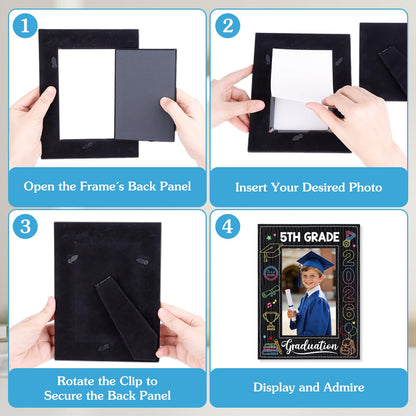 PETCEE 5th Grade Graduation Gifts - 5th Grade Graduation Picture Frame 2026 4"x 6" Fifth Grade Grads Decorations Photo Frame Keepsake for Kids Boys Girls Class of 2026 Gifts for Elementary School