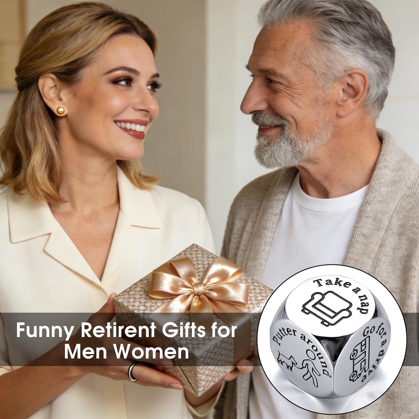 Retirement Gifts for Women Men, Retired Gifts for Men Funny Decider Dice, Retirement Gifts for Boss Coworker Going Away Leaving Gifts for Coworker Retired Teacher Dad Fathers Day from Daughter Son