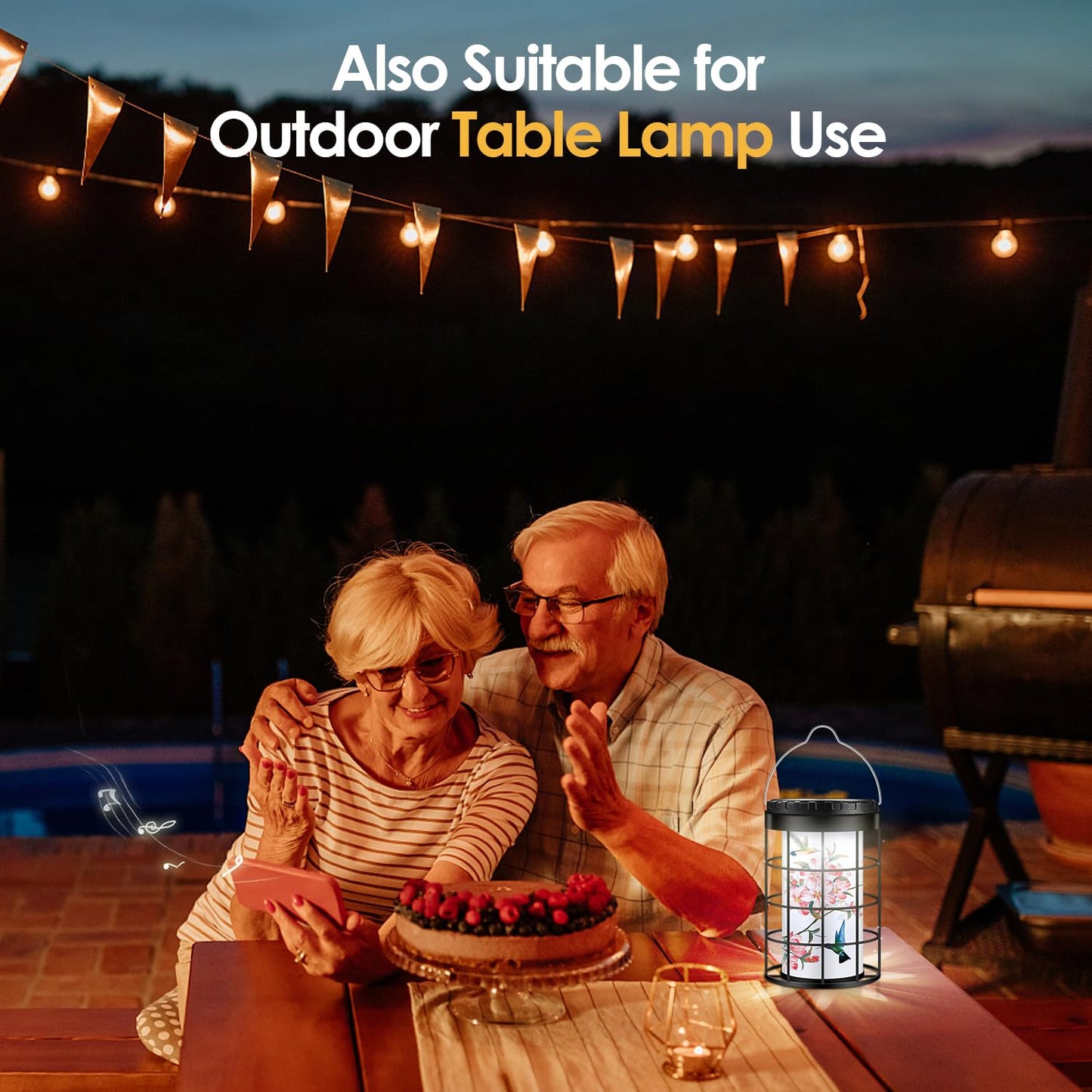 Hummingbird Solar Lanterns Outdoor Waterproof, Solar & USB Dual Charging Options, Garden Decor Hanging Lights, Gifts for Mom Wife Grandma Daughter Friends Sister