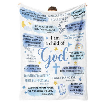 Baptism Gifts for Boys, I Am a Child of God Blanket, Christian Gifts for Men Birthday, Teen Boy Gifts Trendy Stuff, Inspirational Confirmation & First Communion Gifts for Boys (50 * 60)