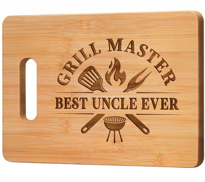 Uncle Gifts from Niece Nephew, Christmas Gifts for Uncle Birthday Valentine Father's Day Thanksgiving - Best Uncle Ever Unique Engraved Cutting Board