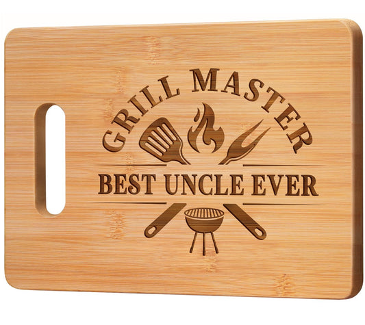 Uncle Gifts from Niece Nephew, Christmas Gifts for Uncle Birthday Valentine Father's Day Thanksgiving - Best Uncle Ever Unique Engraved Cutting Board