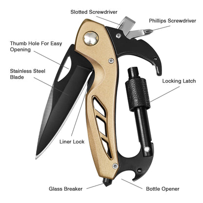 FUNBRO Multitool knife, Gift for Men (Gold)