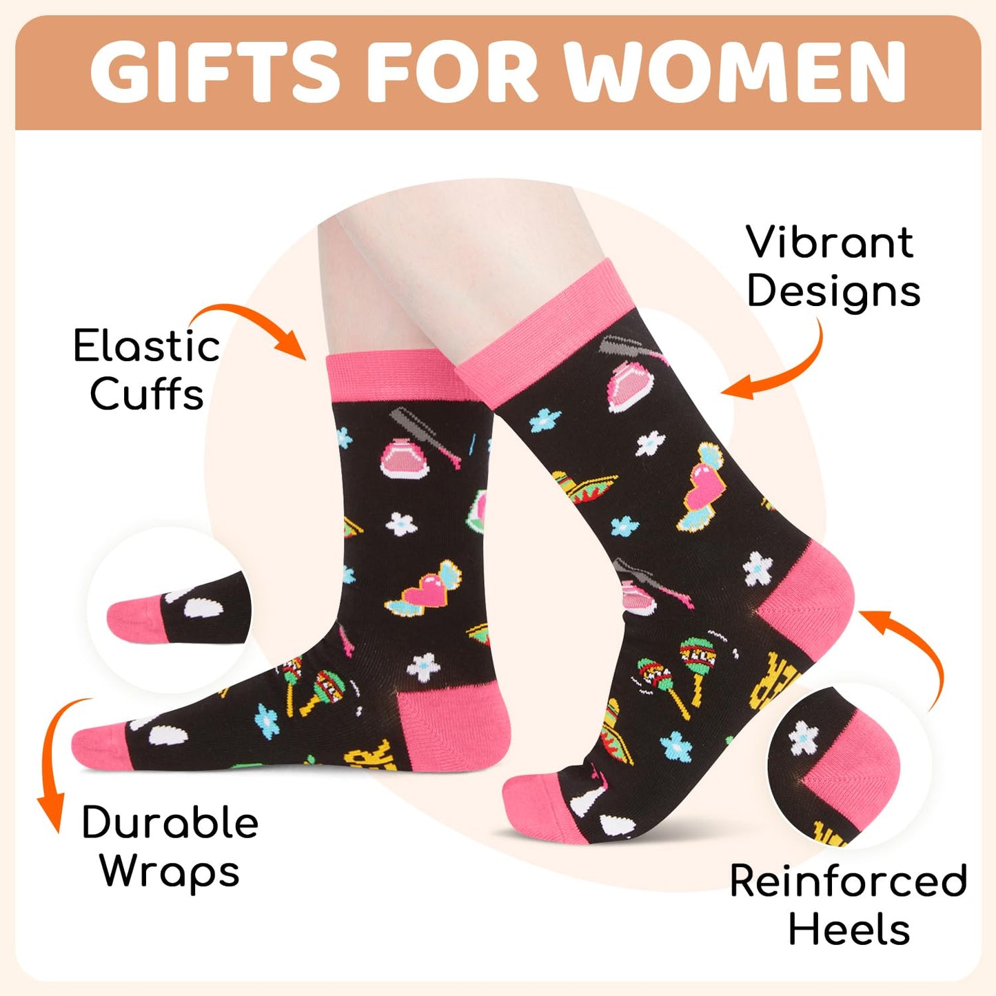 HAPPYPOP Mothers Day Gifts - Mother Daughter Sister in Law Socks, Aunt Niece Sister Socks