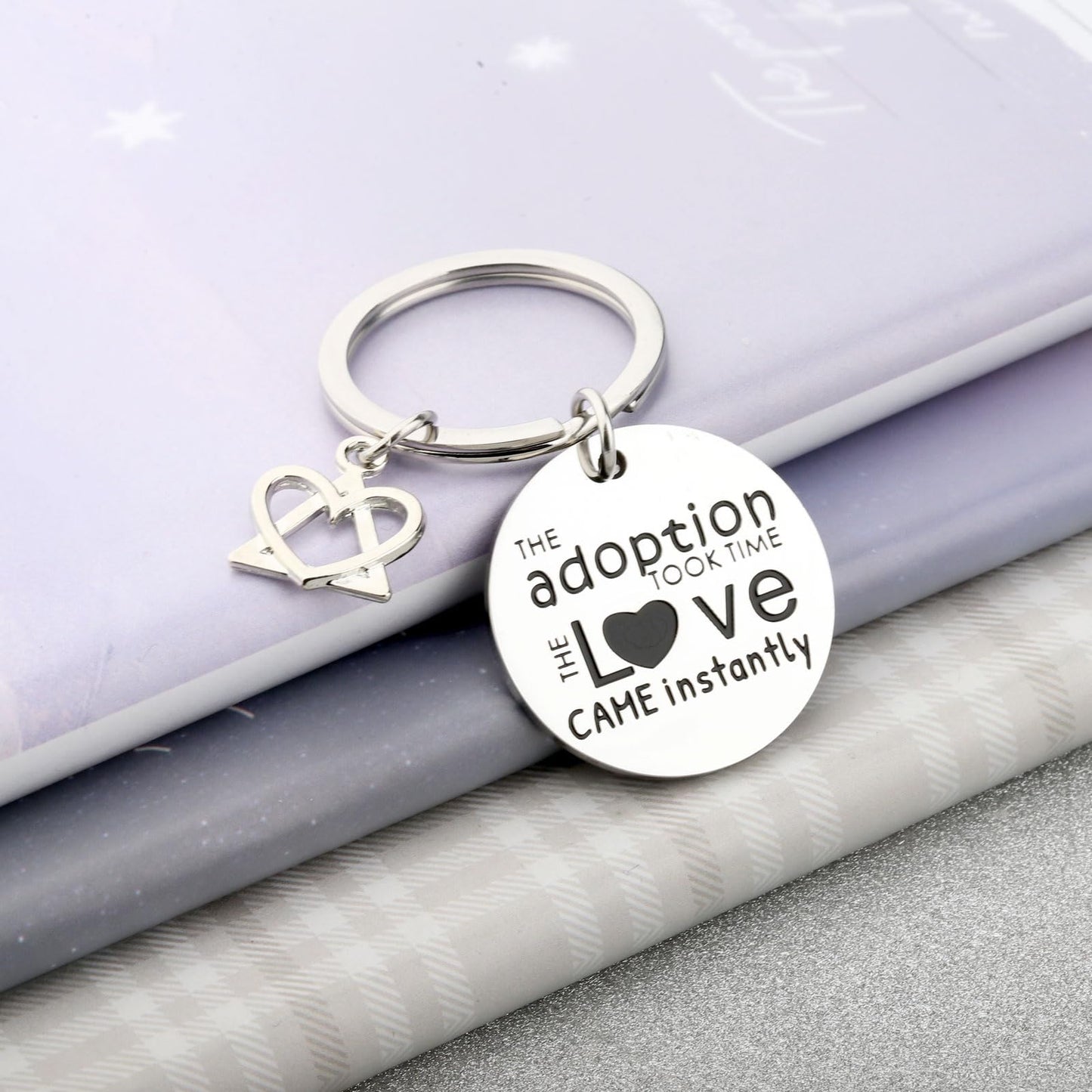 TGBJE Adoption Symbol Charm Keychain Gotcha Day Keychain Adoption Gifts Adoptive Mom Jewelry Foster Parent Thank You Gift