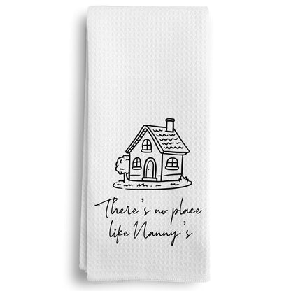 Nanny Gifts Kitchen Towels, There's No Place Like Nanny's Decorative Dish Tea Towels, Best Grandma Mother's Day Birthday Gifts from Granddaughter Grandson Hand Towels for Bathroom 16X24In
